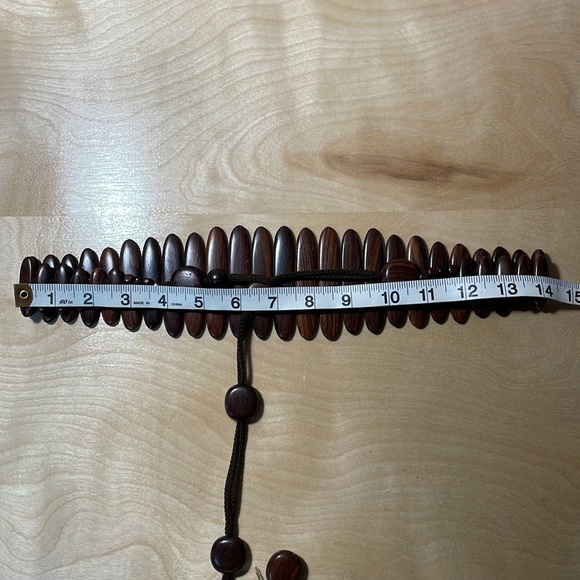 Handcrafted Wood Statement Belt - Brown - Picture 6 of 11